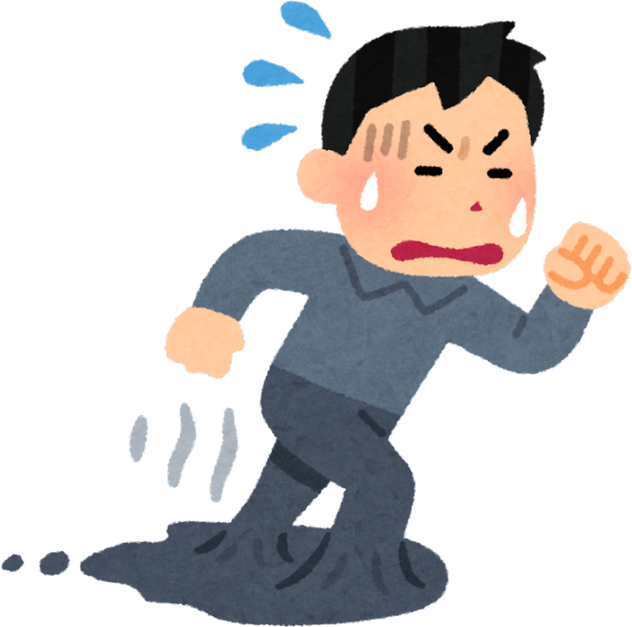 Illustration of a Man Struggling to Walk